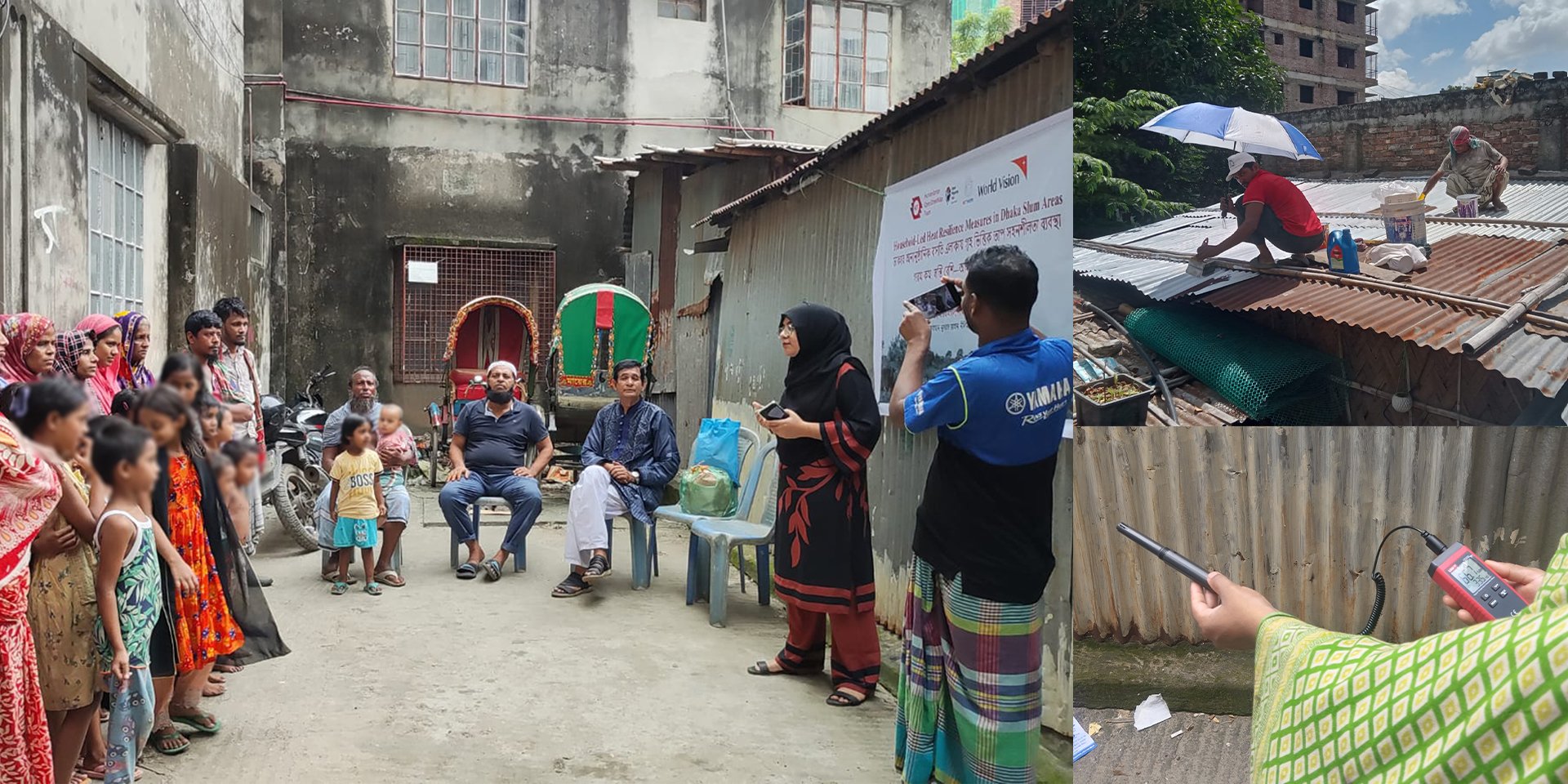 In their experimental research, Nusrat and Minhaz tested four low-cost solutions to analyze their effectiveness in reducing temperature. | Photo: Ishrat Jahan Eshita, Nusrat Jahan Nilima, and Md Abdul Hannan Miah / Household-Led Heat Resilience Measures