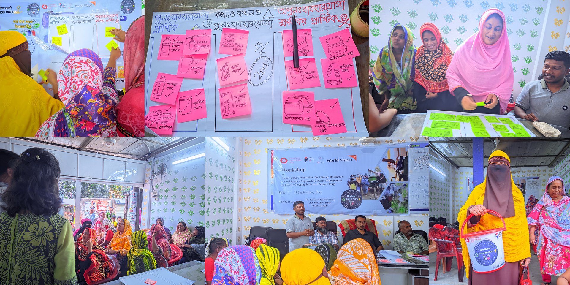 Interactive learning in action: Community members distinguish between recyclable and organic materials during the waste segregation game, a hands-on activity designed to make waste management habits intuitive and engaging. | Photo: Ramisa Maliha