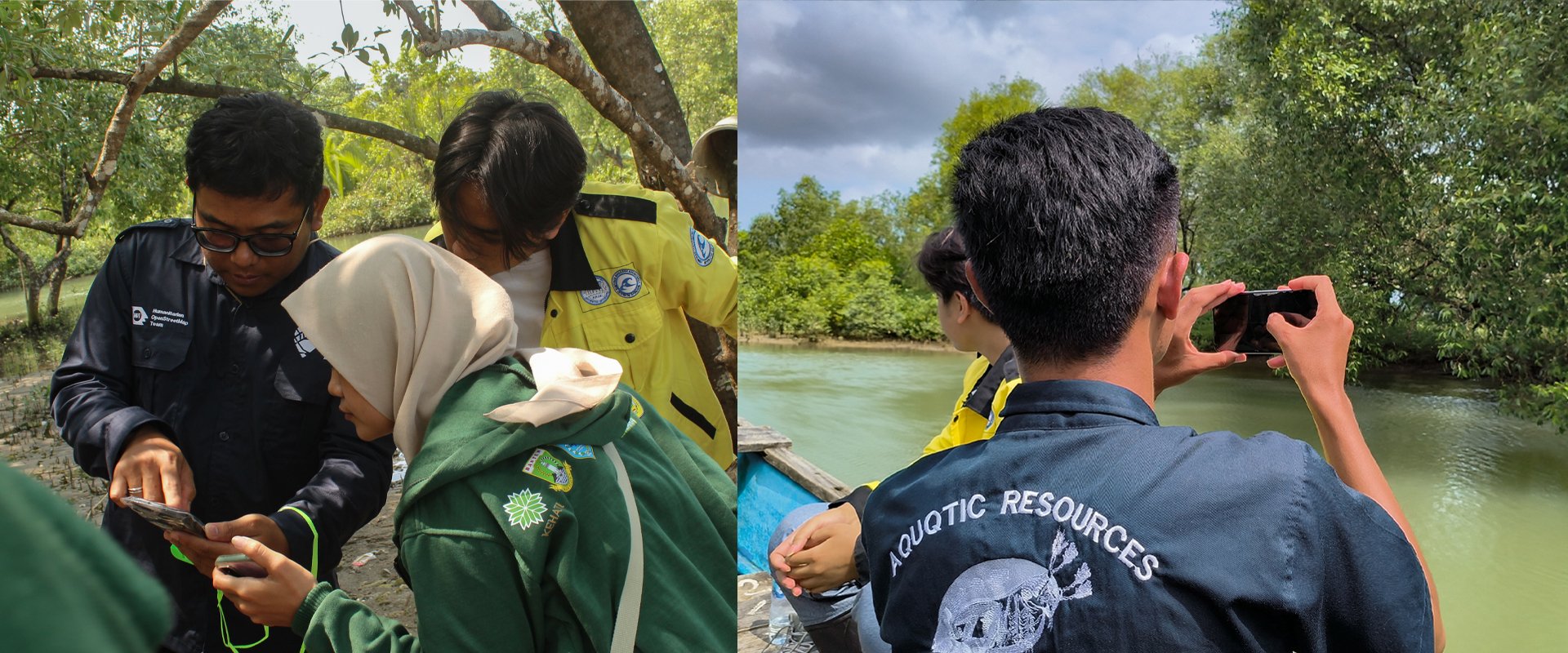 Street-level imagery, captured using Mapillary, allowed virtual tours of the rehabilitation sites, making it easier to track mangrove growth and rehabilitation progress. | Photo: Tony Liong / Open Mapping Hub - Asia-Pacific
