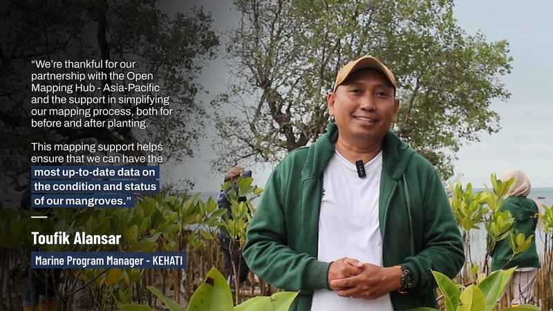 Toufik Alansar, KEHATI’s Marine Program Manager, highlights the importance of mapping in mangrove conservation. He hopes the collaboration established through Map4Mangrove will bring many lasting benefits to mangrove ecosystems and local communities living around them. | Photo: Tony Liong / Open Mapping Hub - Asia-Pacific