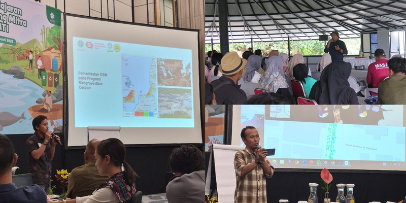 During KEHATI’s Share Learning and Grantee Networks Strengthening event (January 2026), SALAKA showcased how open mapping has enhanced their mangrove conservation efforts and led training sessions on KoboToolbox and Mapillary. | Photo: Toufik Alansar and Akhmad Zainal Mubarak / Yayasan KEHATI